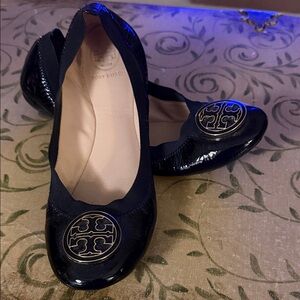 Tory Burch Black Patent Ballet Flats